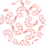 Hand Drawn Seafood Shrimp Pattern Sticker