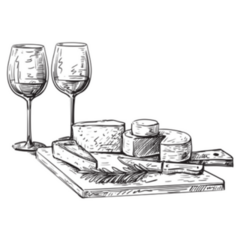 Hand Drawn Set Of Cheese Sticker