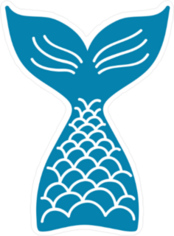 Hand Drawn Silhouette Of Mermaid Tail Sticker