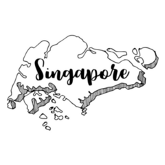 Hand Drawn Singapore Map Sticker