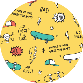 Hand Drawn Skateboarding Elements Sticker