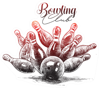 Hand Drawn Sketch Bowling Sticker