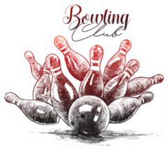 Hand Drawn Sketch Bowling Sticker