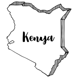Hand Drawn Sketch Kenya Map Sticker