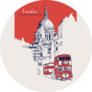 Hand Drawn Sketch London United Kingdom Red Sticker