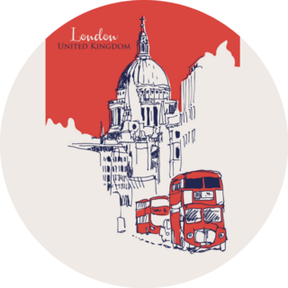 Hand Drawn Sketch London United Kingdom Red Sticker