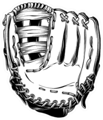 Hand Drawn Sketch Of Baseball Glove Sticker