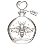 Hand Drawn Sketch Of Bee In A Bottle Sticker