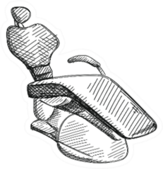Hand-drawn Sketch Of Dental Chair Sticker