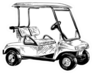 Hand Drawn Sketch Of Golf Cart In Black Sticker