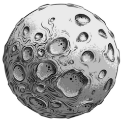 Hand Drawn Sketch Of Moon Planet Sticker