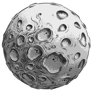 Hand Drawn Sketch Of Moon Planet Sticker