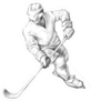 Hand-drawn Sketch Pencil Illustration Of An Ice Hockey Player Sticker