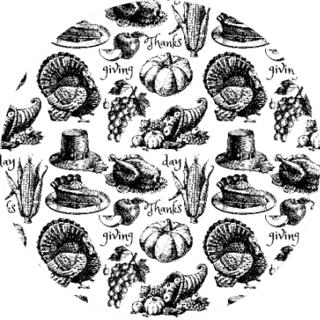 Hand Drawn Sketch Thanksgiving Day Pattern Sticker