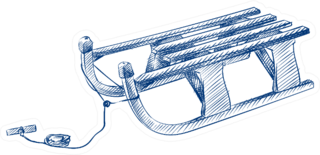 Hand Drawn Sled Sketch Sticker