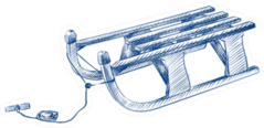 Hand Drawn Sled Sketch Sticker