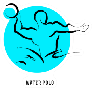 Hand Drawn Sportsman Silhouette Sketch Water Polo Sticker