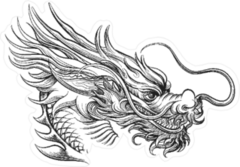 Hand Drawn Style Chinese Dragon Sticker