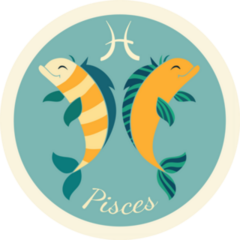 Hand-drawn Style Pisces Fish Sticker