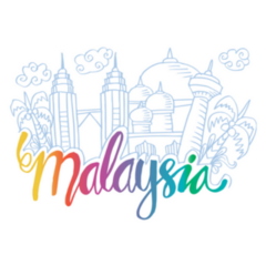 Hand Drawn Symbols Of Malaysia Rainbow Lettering Sticker