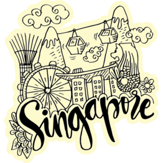 Hand Drawn Symbols Of Singapore Sticker
