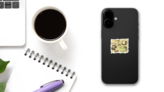 Hand Drawn Tea On Paint Sticker on a Phone (New) example