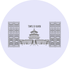 Hand Drawn Temple Of Heaven In Beijing, China Sticker