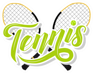 Hand Drawn Tennis Lettering Text Sticker