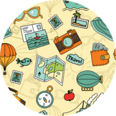 Hand Drawn Travel Pattern Sticker