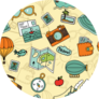 Hand Drawn Travel Pattern Sticker