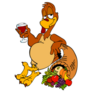 Hand Drawn Turkey & Horn Of Plenty Sticker