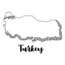 Hand Drawn Turkey Map Lettering Sticker