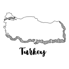 Hand Drawn Turkey Map Lettering Sticker