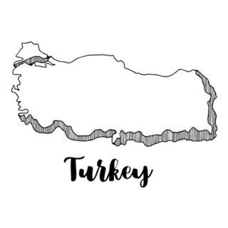 Hand Drawn Turkey Map Lettering Sticker