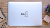 Hand Drawn United Kingdom Map Sketch Sticker on a Laptop (New) example