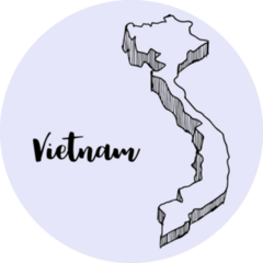 Hand Drawn Vietnam Map Lettering Sticker