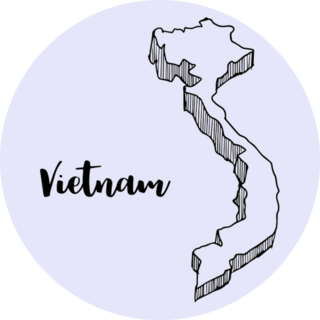 Hand Drawn Vietnam Map Lettering Sticker