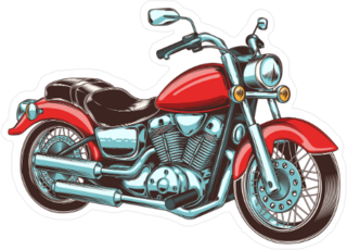 Hand Drawn Vintage Motorcycle Sticker