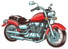 Hand Drawn Vintage Motorcycle Sticker