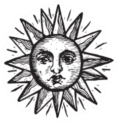 Hand Drawn Vintage Sun Sticker