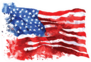 Hand-drawn Watercolo Flag Of America Sticker