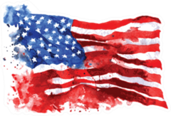Hand-drawn Watercolo Flag Of America Sticker