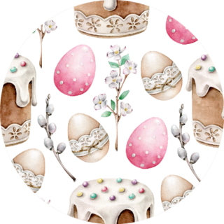Hand Drawn Watercolor Easter Pattern Sticker