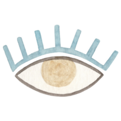 Hand Drawn Watercolor Evil Eye Pale Sticker