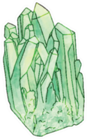 Hand Drawn Watercolor Light Green Fluorite Crystal Gem Jewel Sticker