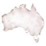 Hand Drawn Watercolor Map Of Australia Sticker