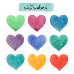 Hand Drawn Watercolors As Heart Set Sticker