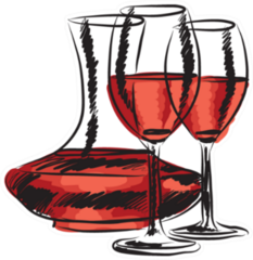 Hand Drawn Wine Glass And Bottle