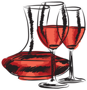 Hand Drawn Wine Glass And Bottle