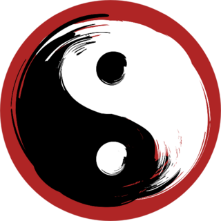 Hand Drawn With Brush Swirl Spiral Yin Yang Symbol Sticker